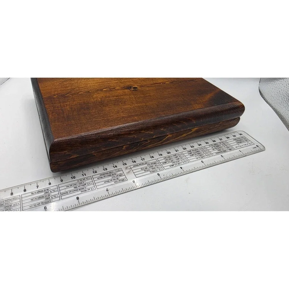 Vintage Folding Wood Picture Frame Dark Brown Hinged Oval Photo Window 5x7 8x6